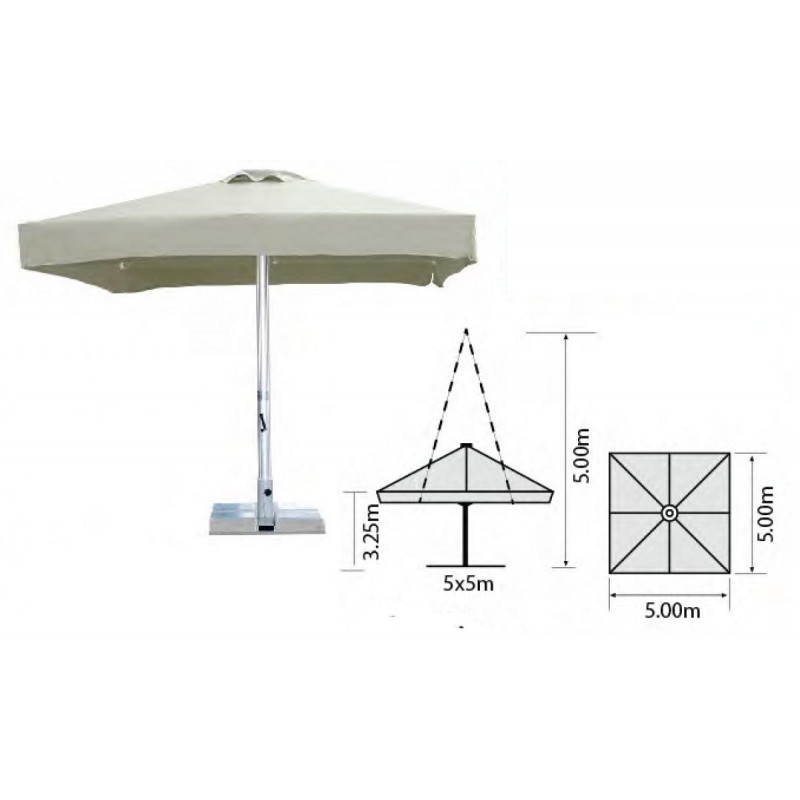 Ομπρέλα Κήπου Avakado Αλουμινίου Τετράγωνη 5 μ Χ 5 μ (Chanos S.A) (SO-1730)