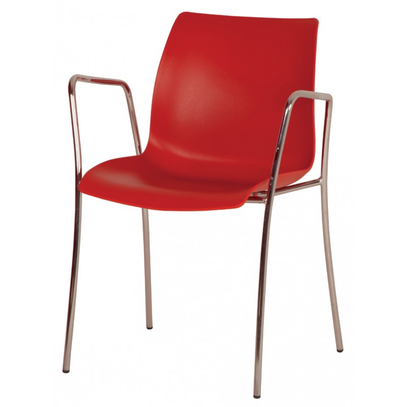 Tilia laser armchair (101010068)  -Στοιβαζόμενη καρέκλα, από πολυπροπυλένιο χρώμα κόκκινο