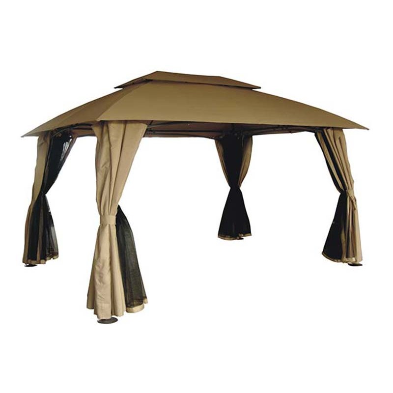 5286 G Κιόσκι / gazebo βαρέως τύπου με διπλή οροφή και κουνουπιέρα   Διάσταση: 3*4m