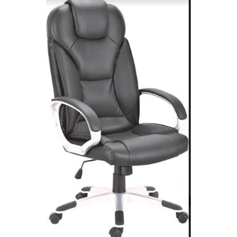 NEC HELEN -Πολυθρόνα γραφείου καφε δερματινη  62X66X107-117 cm