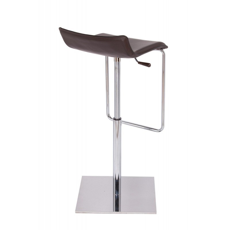 Gaber Asolo - Σκαμπώ μπαρ περιστρεφόμενο με επιχρωμιωμένο σκελετό & κάθισμα από δέρμα μαύρο - ελαχιστη παραγγελια 1 τμχ  