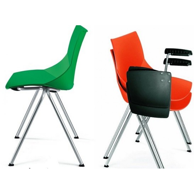 Del Smile SM 6051 A Κάθισμα  πολυπροπυλένιο με μεταλλικό σκελετό σε 8 χρώματα -( δυνατότητα επιλογή μπράτσων και αναλογίου)