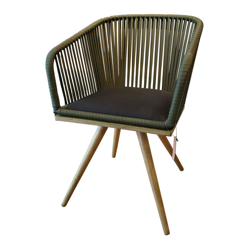 K 913 N - Πολυθρόνα ξύλινη με βαση απο μασίφ οξια  ​Υ: 82 Β: 57 Μ: 54