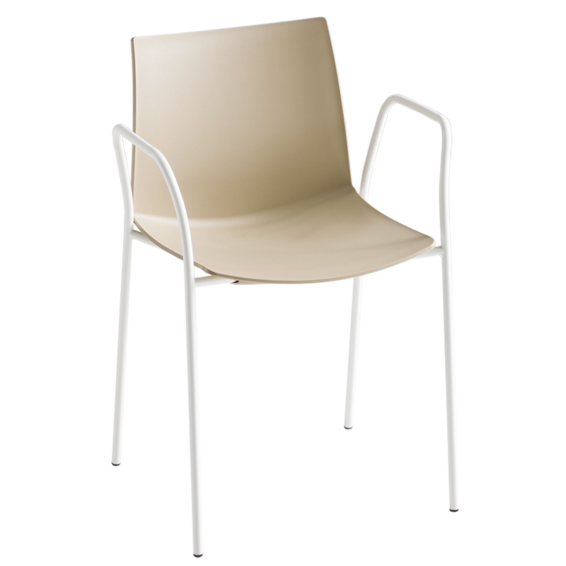 Kanvas TB  Καρέκλα με μπράτσα μεταλλική με πολυπροπυλενιο - χρώμα Sabbia (σετ 2 τμχ) -53x50x79cm  