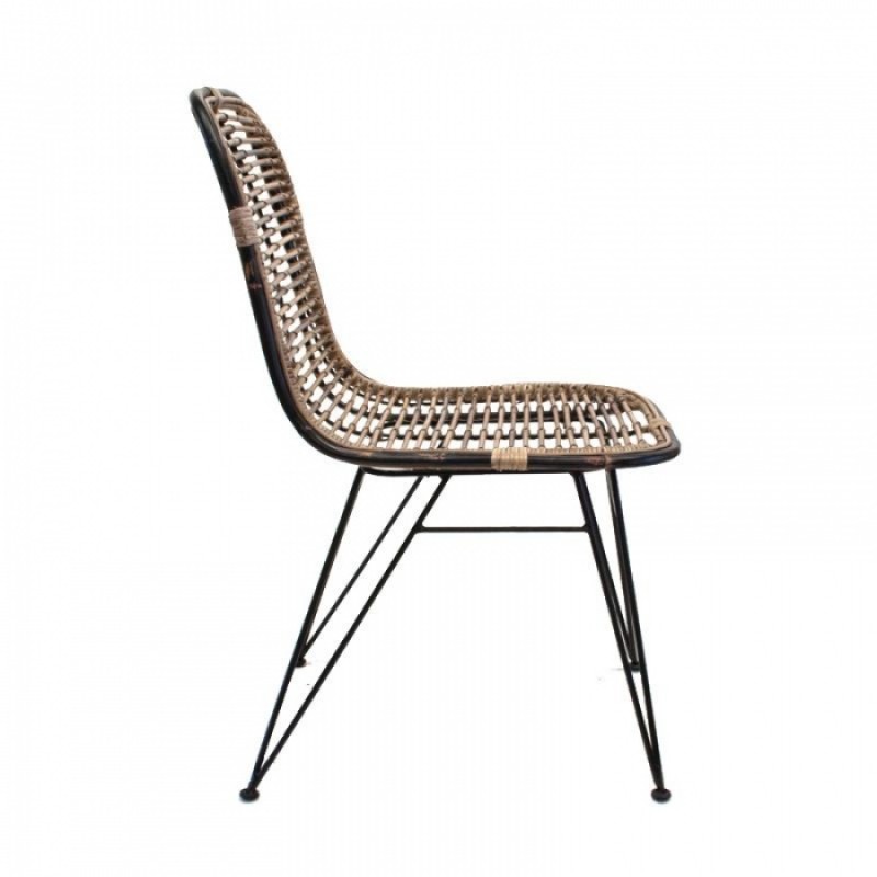 ΚΑΘΙΣΜΑ ΗΟRΙΖΟΝ ΜΕΤΑΛΛΟ RΑΤΤΑΝ Μήκος: 48,5 cm, Πλάτος: 62 cm, Ύψος: 93 cm