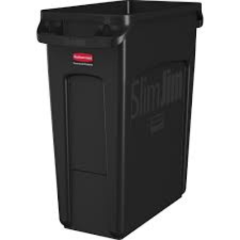 Πλαστικός κάδος Rubbermaid Slim Jim Venting Channels 87lt με χειρολαβές  [ Κωδ: FG3540 17D ]