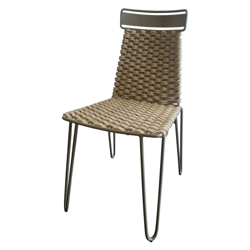  FS 21 P - Μεταλλική Καρέκλα  πλεχτή πλάτη χρωμα φυσικο  Υ: 88 Β: 55 Μ: 42