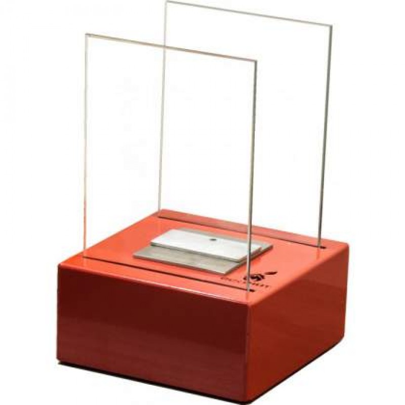 ECOHOT BIO LUNA 19R  Επιτραπέζιο Τζάκι Βιοαιθανόλης  κόκκινο (19X19XΥ31cm) καυστήρας  9cm. -300ml Χρόνος κατανάλωσης: 4 - 6 ώρες