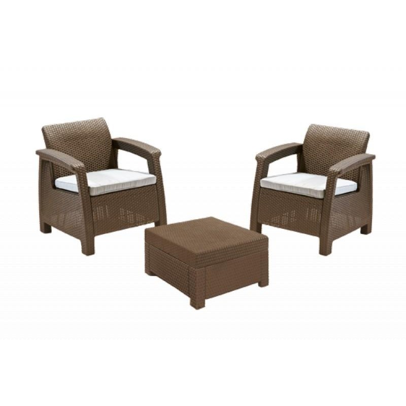 CORFU Balcony Set 3 τεμ.CAPPUCCINO BEIGE (0702-5119-CAPPUCCINO-BEIGE)