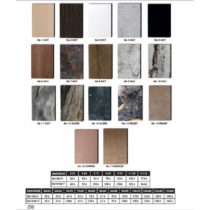 Επιφάνεια τραπεζιού  70x70 cm -No 7 COMPACT HPL TABLE TOP