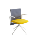 Gaber  ELODIE TASK U- Καρέκλα με synchro μηχανισμό - αλουμινίου βάση σταθερή ( χαμηλή πλάτη ) κίτρινο mesh 50x50x97.5cm 