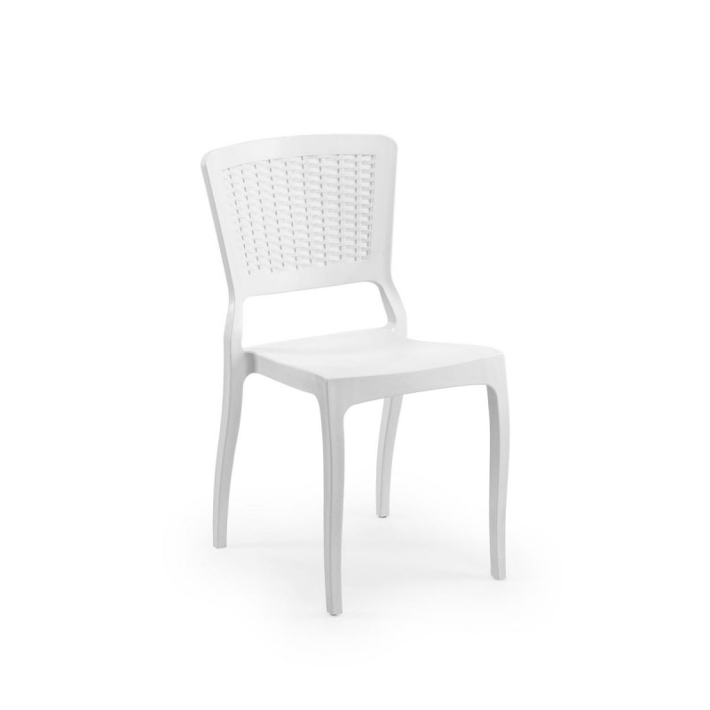 Antro 39-0841 Λευκή  καρέκλα στοιβαζόμενη  εξωτερικού χώρου Διαστάσεις : 40x47x83(45)cm