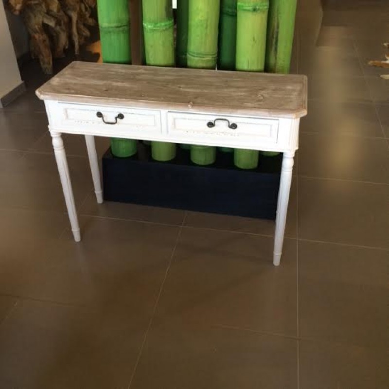 JK 012 - Kονσόλα 2 συρτάρια χρώμα πατίνα  110x40x79 εκ.