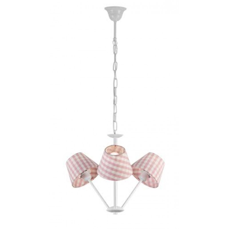 Παιδικό φωτιστικό με ροζ καρό καπέλα | CAROUSEL 5041/3