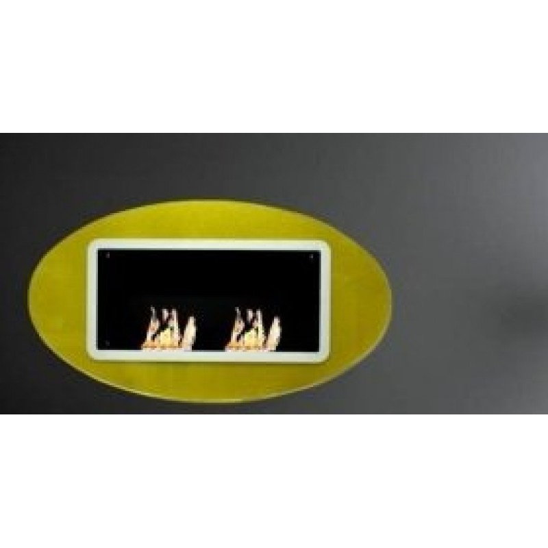 ECOHOT BIO GOLD  Επιτοίχιο Τζάκι-Βιοαιθανόλης με γυάλινη Κορνίζα - : 15.5*143* 80 Υψος cm -  Θερμαντική Ικανότητα: 25τ.μ.