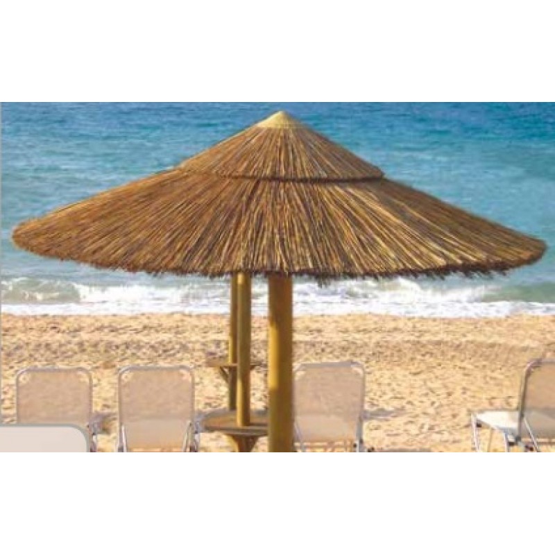 JK THATCH LONG Φ200 - Τροπική ομπρέλα με σωλήνα στεφάνι - Καπέλο από το τροπικό καλάμι Thatch - Ξυλινος σκελετος