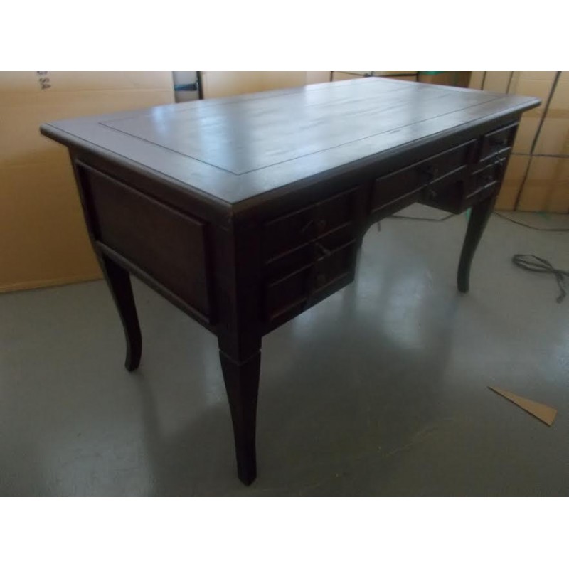 JK  TB178  Γραφείο Χειροποίητο από μασίφ μαόνι με 5 συρτάρια από μασίφ μαόνι. 1,40 x 0,70 x 0,80 m