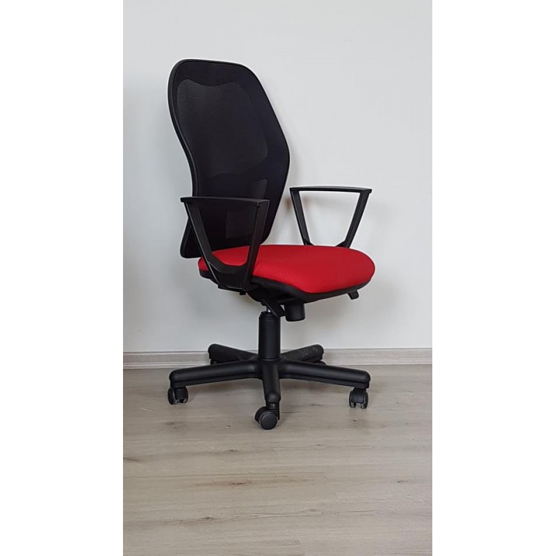 THESIS Q3 Πολυθρόνα γραφείου με Synchro , ρυθμιζόμενα μπράτσα σε χρώμα μαύρο ύφασμα 45*45*112