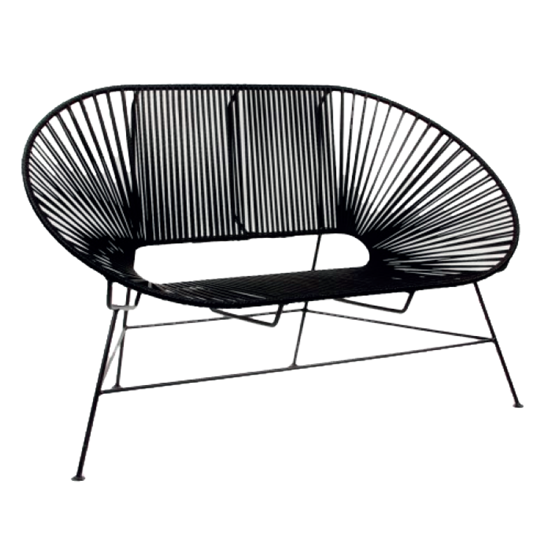 FS 908  Μεταλλικός καναπές με νήματα αδιάβροχα Υ: 75 Β: 55 Μ: 126