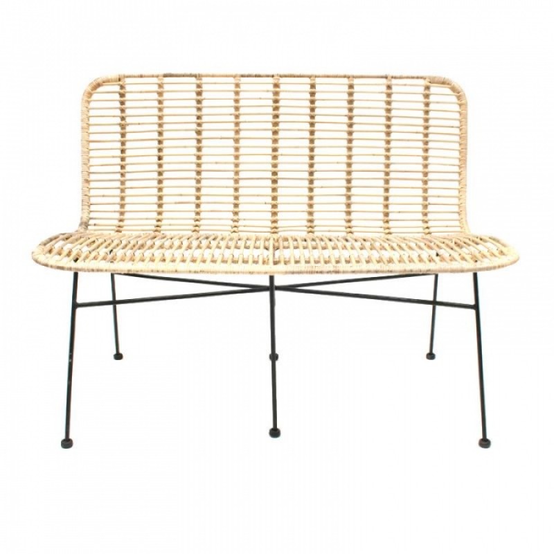 ΚΑΝΑΠΕΣ LUCΙΑ ΜΕΤΑΛΛΟ / ΡΑΤΤΑΝ - Μήκος: 66 cm, Πλάτος: 110 cm, Ύψος: 85 cm