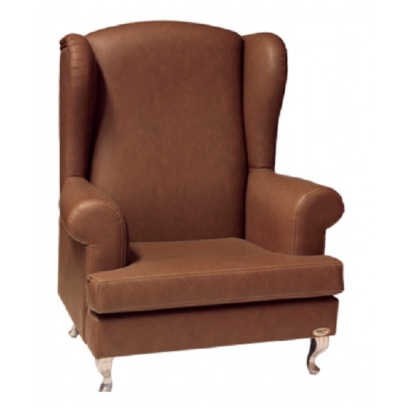 PA 18  Μπερζέρα με δερματίνη καφέ  105X75X105 cm