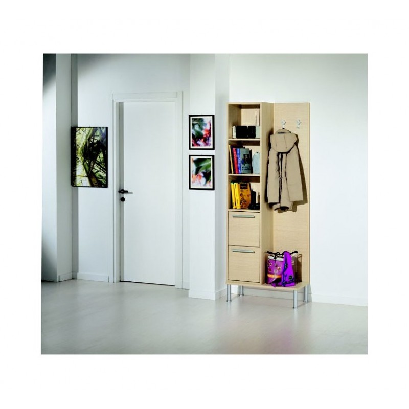 PIPER EL 501 (805-1018) Έπιπλο εισόδου με συρτάρια, ράφια και κρεμάστρα( 80x35x205) υλικο μελαμίνη 