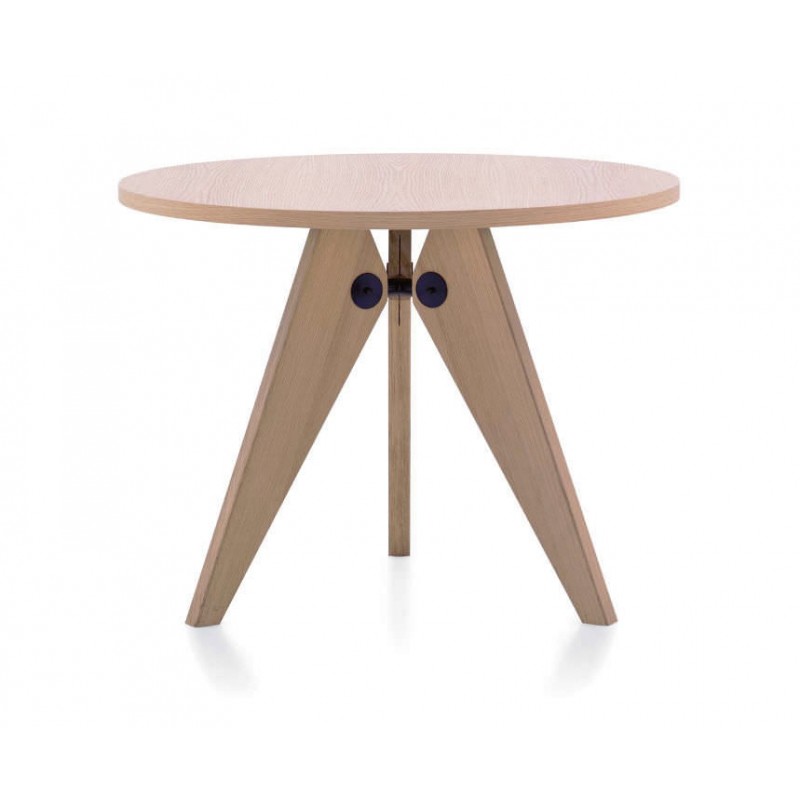 Τραπέζι στρογγυλό ξύλινο ΜΑΣΙΦ , με μεταλλικές λεπτομέρεις Φ80X75 cm - JKG GT-203