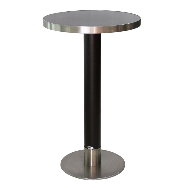 ST 211  Στάντ με μεταλλικό πιάτο, κορμό απο μασιφ οξια ,επιφάνεια mdf 2cm  - Φ 60 Χ110 CM