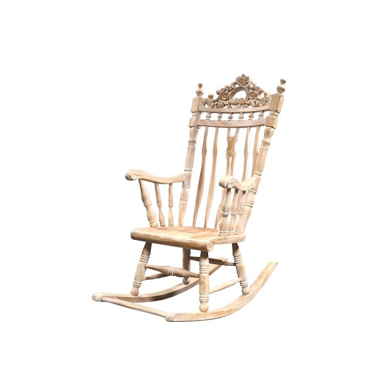 Jκ  121191- Πολυθρόνα κουνιστή, χειροποίητη από μασίφ φυσικό teak.  (W)67 cm x (D)105 cm x (H)115