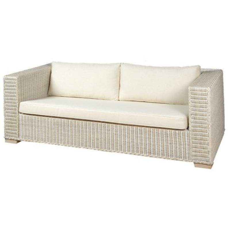 JK 6041w - Natural rattan Καναπές τριθέσιος  195χ73χ90 cm
