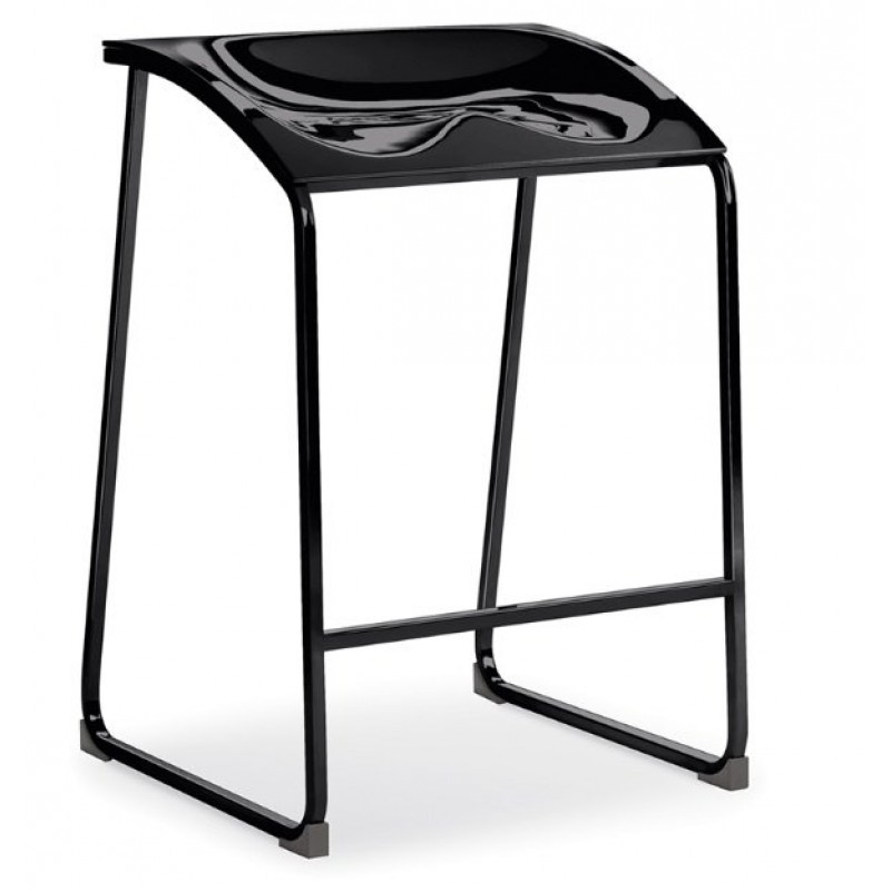 Pedrali  AROD 570 (Black)   Σκαμπό μπαρ μεταλλικό -μαυρο  κάθισμα 65 ύψος