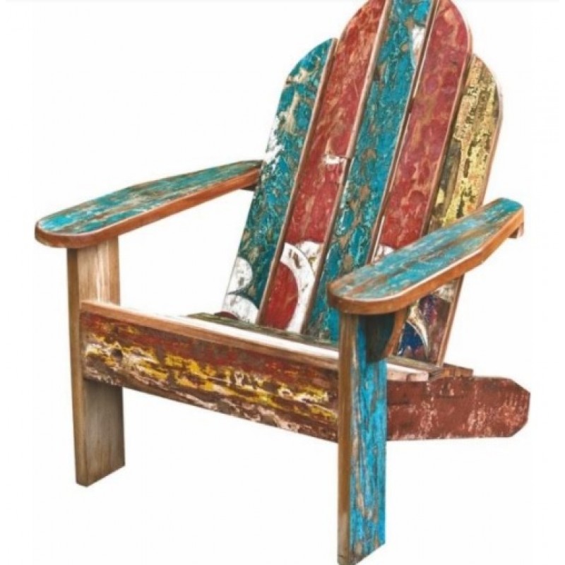 Jk 130855 - Πολυθρόνα από παλιά ξύλα teak. 85χ85χ86cm 