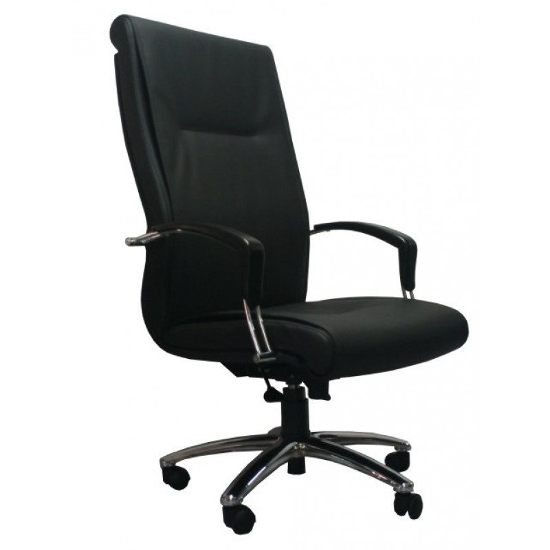 THESIS  K 820 L  Πολυθρόνα γραφείου με μηχανισμό synchro (πέντε θέσεων) μαυρη δερματίνη 52*52*112-122cm