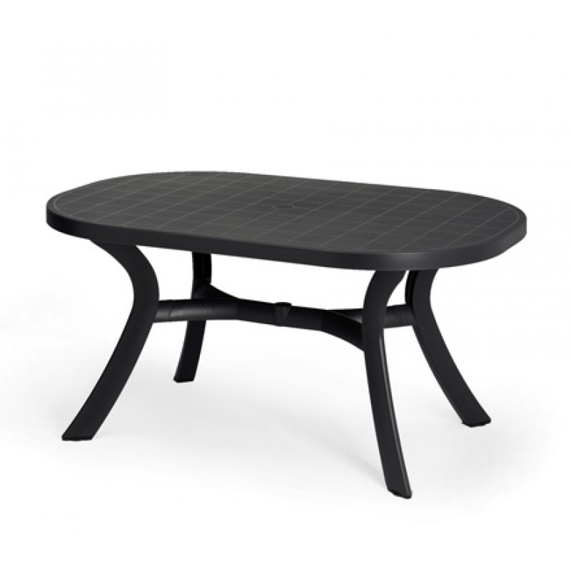 NARDI  TOSCANA 145  (40146.02.000) - Τραπεζι πολυπροπυλενιο ανθρακι  145Χ90Χ72cm