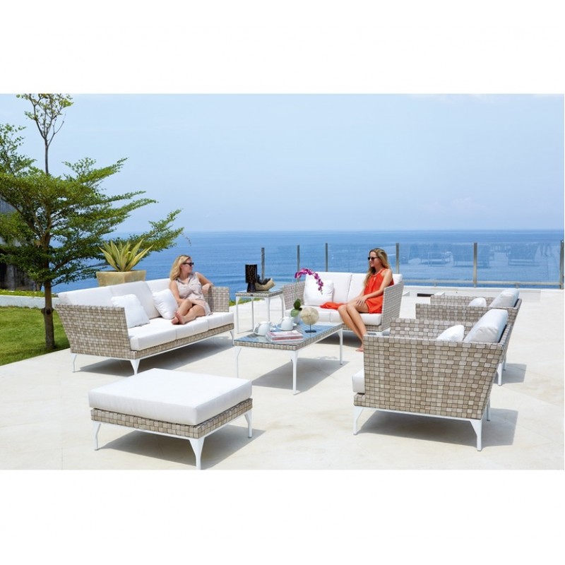 BRAFTA DOUBLE SOFA  0702-0783μαξ  Καναπές διθέσιος με σκελετό αλουμινίου,   , μαξιλάρια Sunbrella  135x95x70 