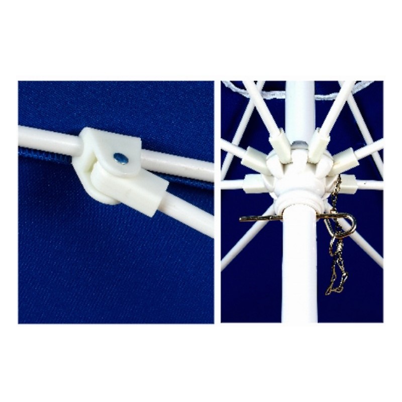 Επαγγελματική 2.5m 1526  - ομπρέλα κήπου παραλίας-πισίνας 2.5m με μπλε πανί και δύο αεραγωγούς