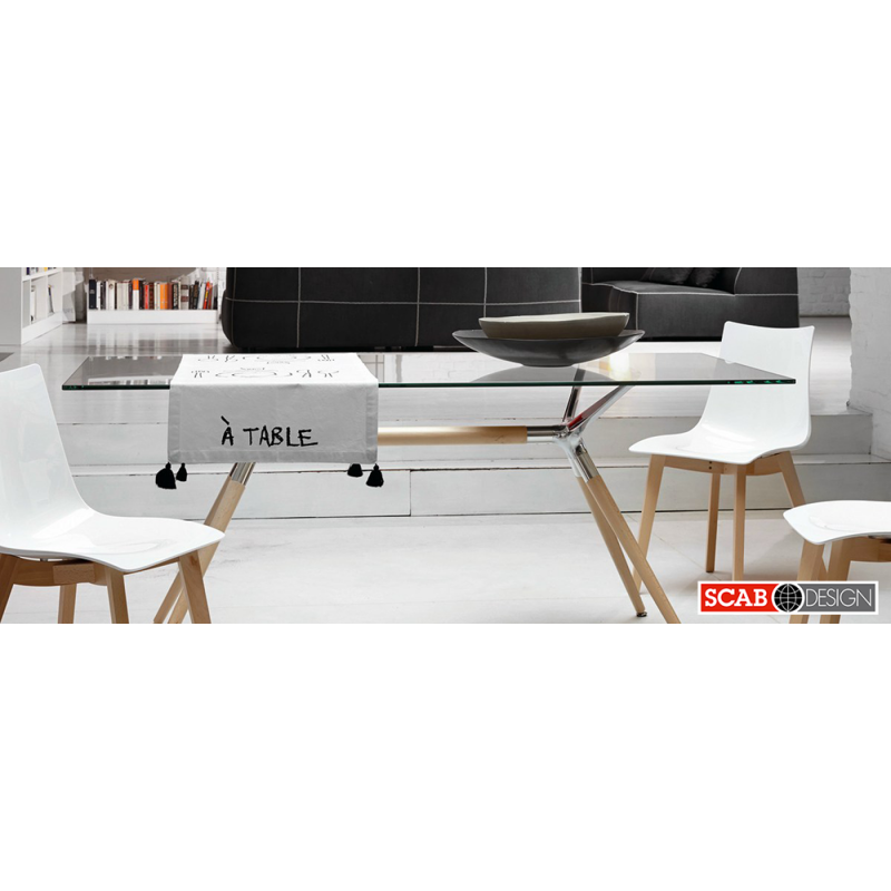 Scab Metropolis L -ART. 7014  180x90x75cm -Τραπέζι μεταλλικό με τζάμι 12 mm 