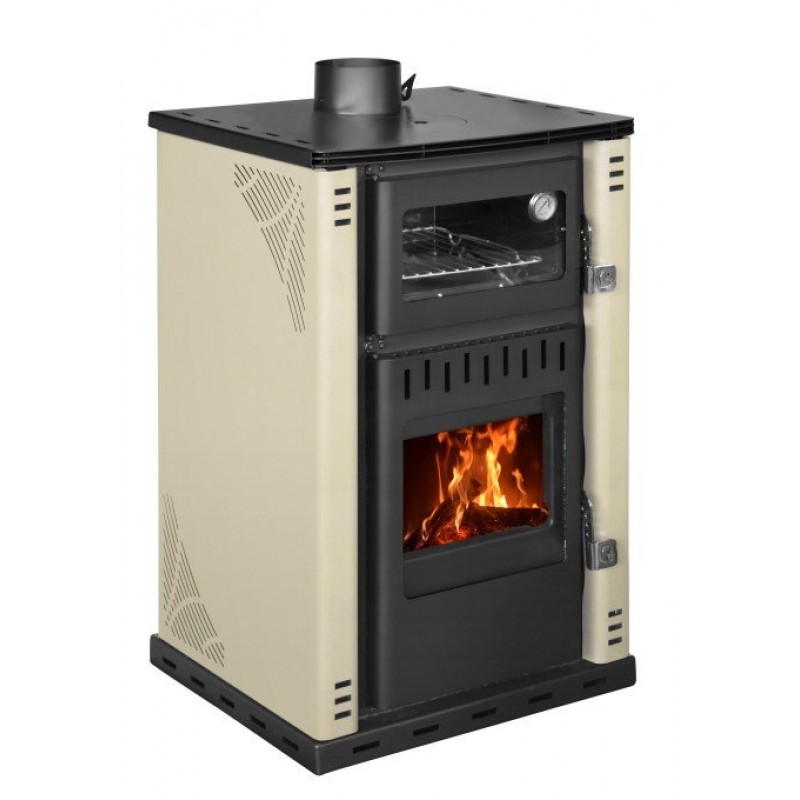 Gekasmetal DG 2300  28kw -24080 kcal  (150 τ.μ )Σόμπα καλοριφέρ με φούρνο μαγειρέματος  - δευτερογενή καύση