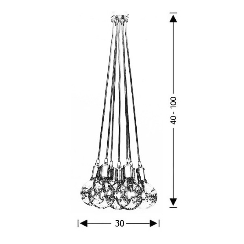 Μαύρο 7φωτο φωτιστικό | ΚΑΛΩΔΙΑ 5029/7