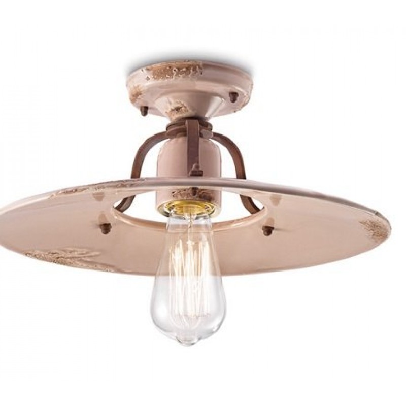 FERROLUCE C1434 - Φωτιστικό οροφής Ø 30, H 13 cm  συνδυασμός κεραμικού με μέταλλο