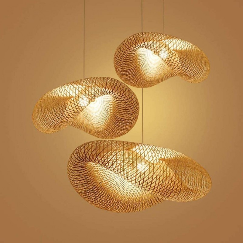 RATTAN HANGING LAMP  (401349)  Κρεμαστό φωτιστικό από rattan υλικό σε φυσική απόχρωση.Φ. 80 εκ.
