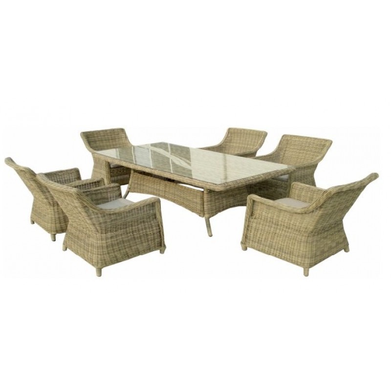 BL  SANTA  SET 7  τμχ - Σαλόνι Wicker  ( 6 πολυθρόνες  ,1  Τραπέζι 102 * 180 cm )
