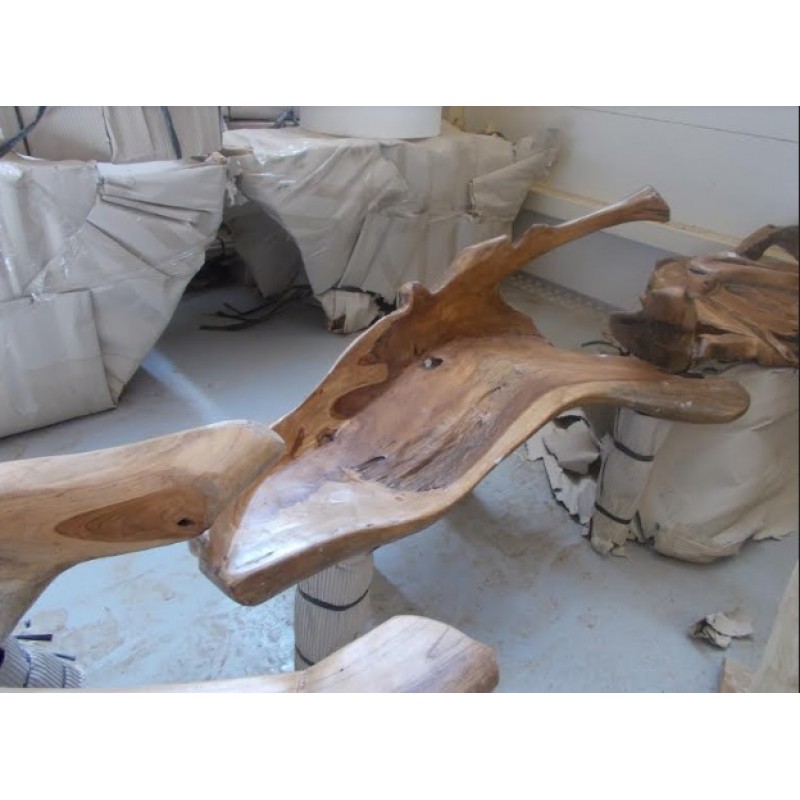 JK 130335-55   Σκαμπό ξύλινο διακοσμητικό  140χ30χ110υψος cm