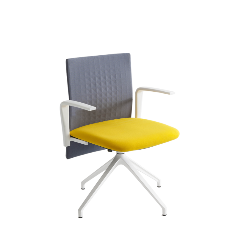 Gaber  ELODIE TASK U- Καρέκλα με synchro μηχανισμό - αλουμινίου βάση σταθερή ( χαμηλή πλάτη ) κίτρινο mesh 50x50x97.5cm 