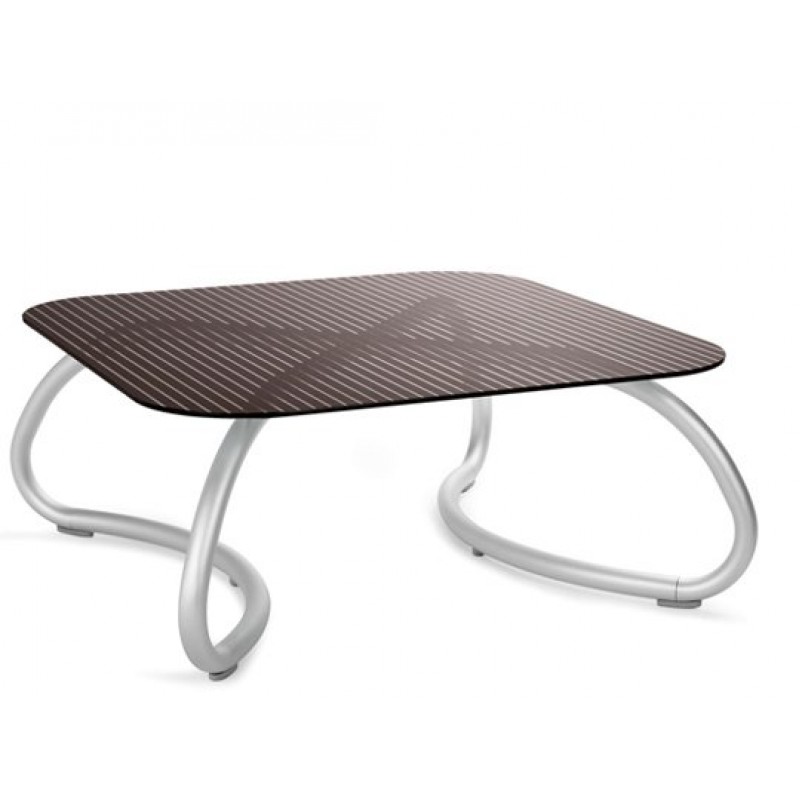 Nardi Lotto lounge  95x95x42 cm Τραπέζι  χαμηλό από ανοδιωμένο με γυαλί επίπλευση 10 mm ( επιλογή 4 χρωμάτων )
