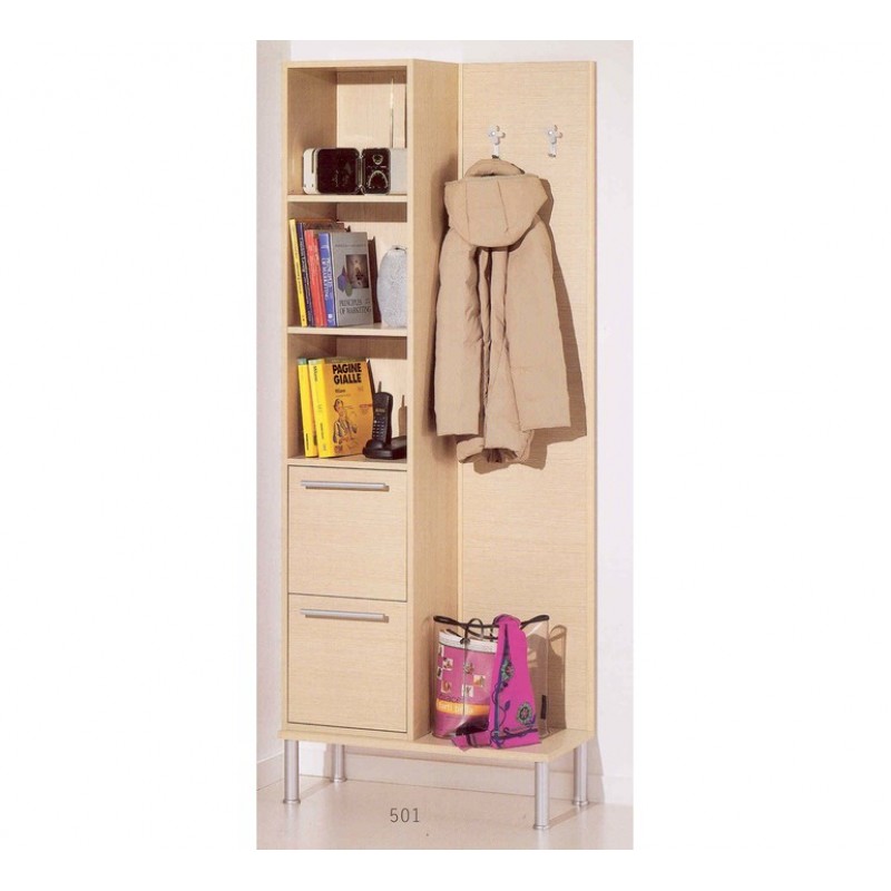 PIPER EL 501 (805-1018) Έπιπλο εισόδου με συρτάρια, ράφια και κρεμάστρα( 80x35x205) υλικο μελαμίνη 