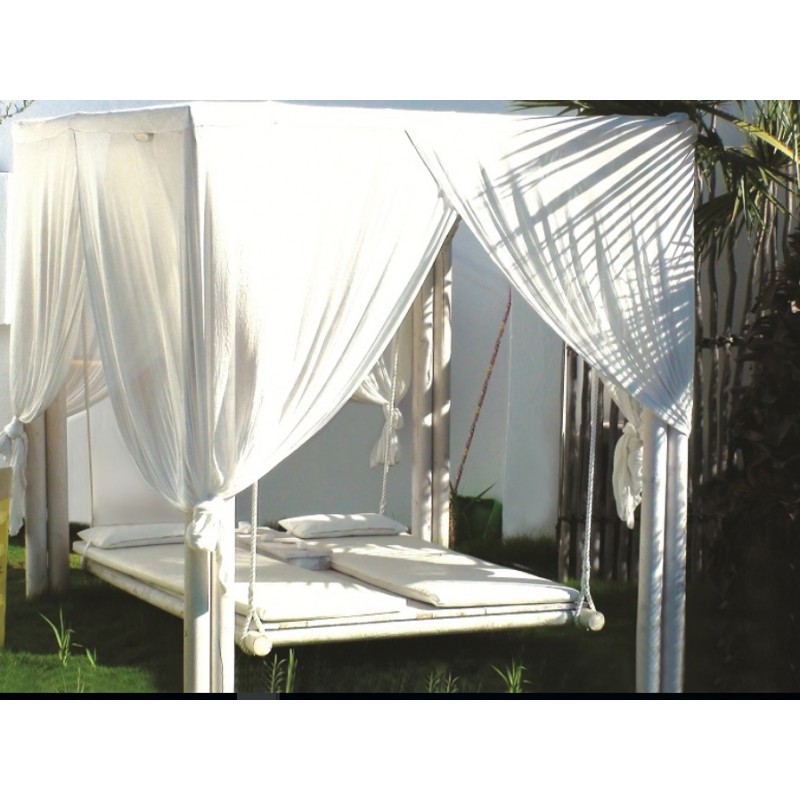 EX ON Day bed  Διπλή αιωρούμενη ξαπλώστρα 220χ220χ230 (Περιλ. αδιάβροχα μαξιλάρια δερματίνης &κουρτίνες και πάνινη οροφή)