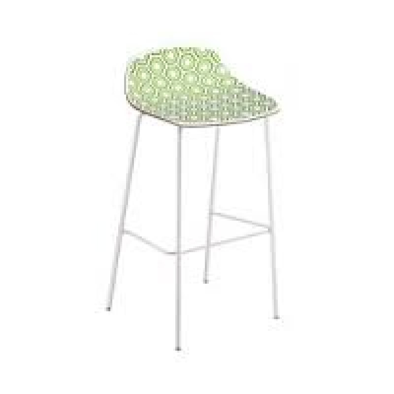 Gaber Alhambra 67 - Σκαμπό  Ιταλίας  χαμηλό  απο τεχνο-πολυμερές υλικό πρασινο λευκό  43x50x67cm