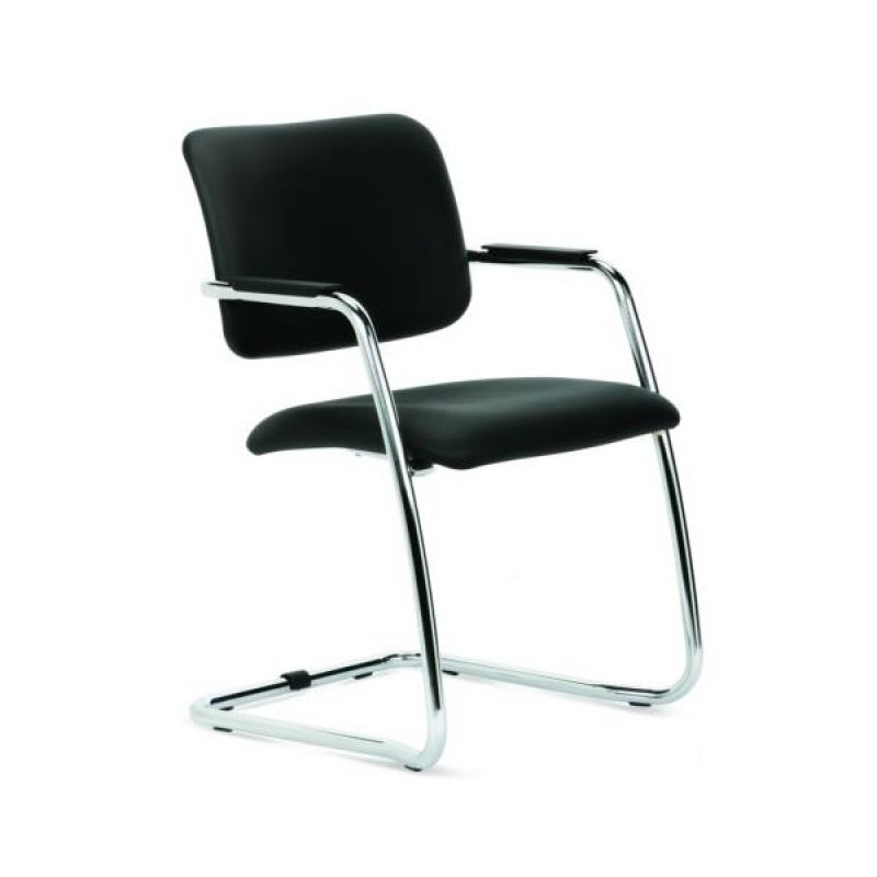 DELTA GX 6053 B Κάθισμα επισκέπτη σταθερό με μεταλλικό σκελετό χρωμίου ( δυνατότητα επιλογής υφάσματος & δερματίνης  )