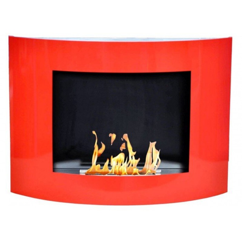 ECOHOT BIO OVAL 001R  Τζάκι Βιοαιθανόλης επιτοίχιο ( 80X20X57 Y cm) -Θερμαντική Ικανότητα: 25 τ.μ.